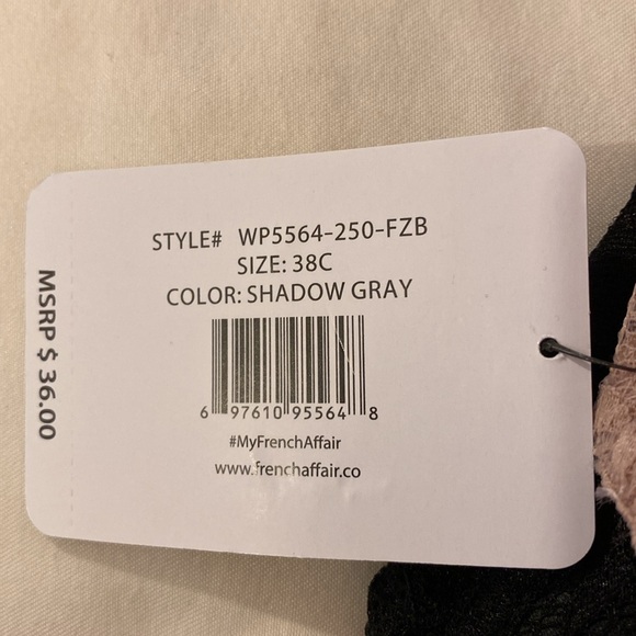 French Affair Push-Up Bra Set NWT 38C - Picture 4 of 6